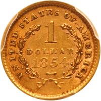 1854 $1 Gold Liberty PCGS AU58 - 2