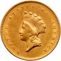 1854 $1 Gold Indian PCGS AU55