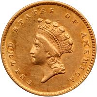 1854 $1 Gold Indian PCGS AU53