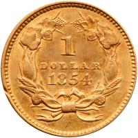 1854 $1 Gold Indian PCGS AU53 - 2