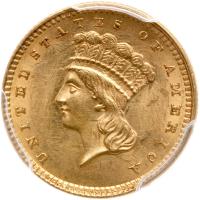 1861 $1 Gold Indian PCGS MS62