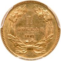 1861 $1 Gold Indian PCGS MS62 - 2