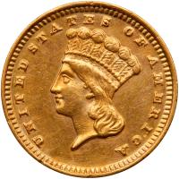 1869 $1 Gold Indian