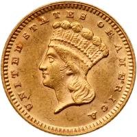 1874 $1 Gold Indian