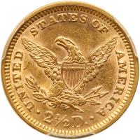 1873 $2.50 Liberty. Open 3 PCGS AU58 - 2