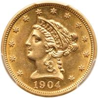 1904 $2.50 Liberty PCGS AU58