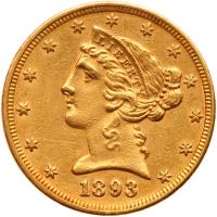 1893 $5 Liberty EF45