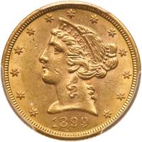 1899-S $5 Liberty PCGS MS62