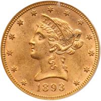 1893 $10 Liberty PCGS MS62