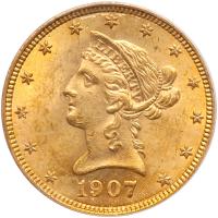 1907 $10 Liberty PCGS MS62