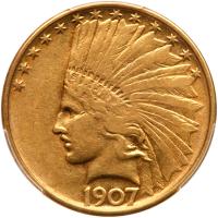 1907 $10 Indian. No Periods PCGS VF30