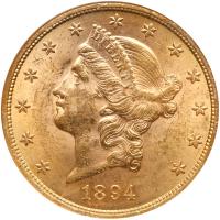 1894 $20 Liberty NGC MS61