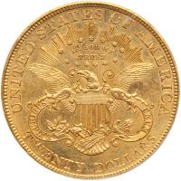 1908 $20 St. Gaudens. No Motto PCGS AU58 - 2