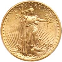 1910-S $20 St. Gaudens PCGS MS62