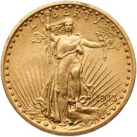 1913 $20 St. Gaudens Sharpness of EF40