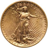 1922 $20 St. Gaudens PCGS MS62