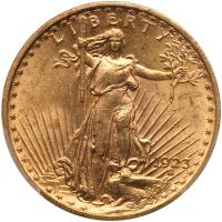 1923 $20 St. Gaudens PCGS MS63