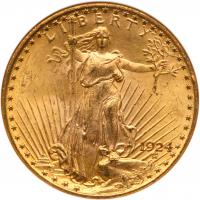 1924 $20 St. Gaudens NGC MS63