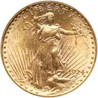 1924 $20 St. Gaudens NGC MS62