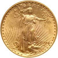 1924 $20 St. Gaudens NGC MS62