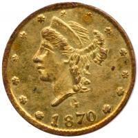 1870-G Quarter Dollar Round. Breen and Gillio-835, Rarity 3