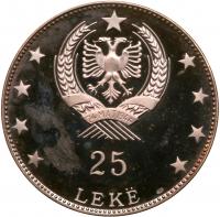 Albania. Three piece Proof Set: 25, 10 and 5 Leke, 1968 Brilliant Proof - 2