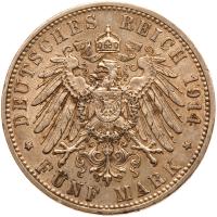 German States: Bavaria. 5 Mark, 1914-D EF - 2