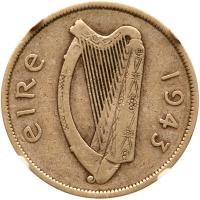 Ireland. Â½ crown, 1943 NGC VF20