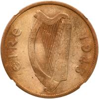 Ireland. Â½ crown, 1943 NGC F12