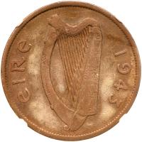 Ireland. Â½ crown, 1943 NGC F12