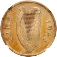 Ireland. Â½ crown, 1943 NGC Fine