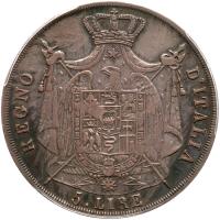 Italian States: Napoleonic Kingdom. 5 Lire, 1812-M PCGS VF - 2