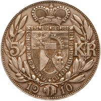 Liechtenstein. 5 Kronen, 1910 VF - 2