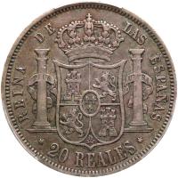 Spain. 20 Reales, 1854 PCGS EF40 - 2