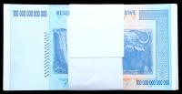 Zimbabwe, Reserve Bank. 2008 100 Trillion Dollars - Pack of 100 Notes - 2