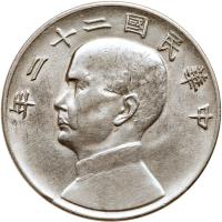 China-Republic. Junk Dollar, Year 22 (1933) EF