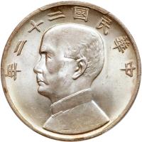 China-Republic. Junk Dollar, Year 22 (1933) PCGS MS63