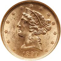 1899 $5 Liberty NGC MS64