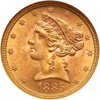 1885-S $5 Liberty NGC MS64