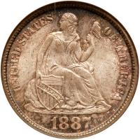 1887-S Liberty Seated 10C NGC MS67