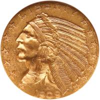 1909-D $5 Indian NGC MS64