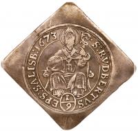 Austria: Salzburg. Klippe 1/9 Taler, 1673 NGC EF40