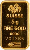 Worldwide. 5 Gram Gold Bar Lot: Choice Brilliant Unc - 2