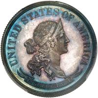 1869 Pattern Half Dollar. Silver, reeded edge. Judd-748. Pollock-831. Rarity 5