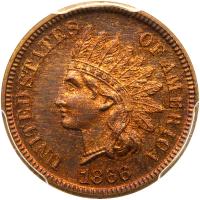 1866 Indian Head 1C PCGS PF65 BR