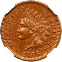 1866 Indian Head 1C NGC MS63 BR