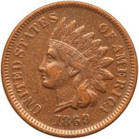 1869 Indian Head 1C VF30