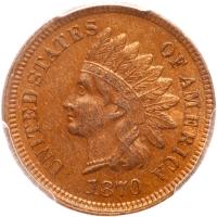 1870 Indian Head 1C PCGS AU58