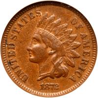 1872 Indian Head 1C ANACS VF20