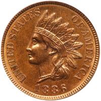 1886 Indian Head 1C. Variety 2 PCGS MS64 RB